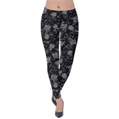 Floral Pattern Velvet Leggings by ValentinaDesign