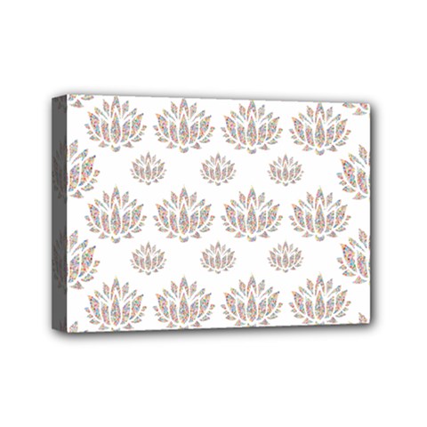 Dot Lotus Flower Flower Floral Mini Canvas 7  X 5  by Mariart