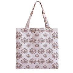 Dot Lotus Flower Flower Floral Zipper Grocery Tote Bag by Mariart