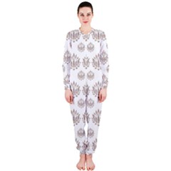 Dot Lotus Flower Flower Floral Onepiece Jumpsuit (ladies)  by Mariart