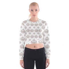 Dot Lotus Flower Flower Floral Cropped Sweatshirt by Mariart