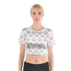 Dot Lotus Flower Flower Floral Cotton Crop Top by Mariart