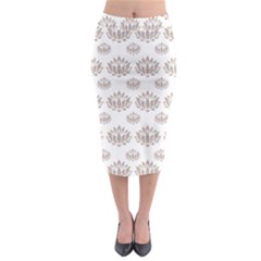 Dot Lotus Flower Flower Floral Midi Pencil Skirt