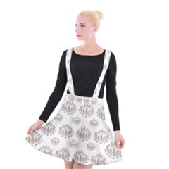 Dot Lotus Flower Flower Floral Suspender Skater Skirt