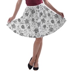 Floral Pattern A-line Skater Skirt by ValentinaDesign