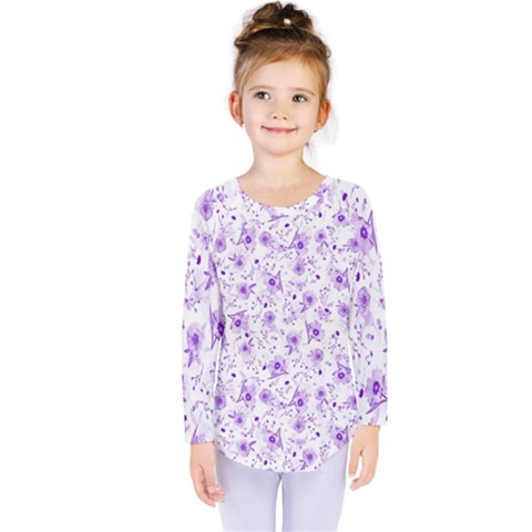 Floral Pattern Kids  Long Sleeve Tee by ValentinaDesign