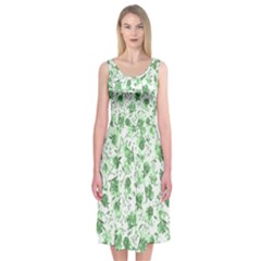 Floral Pattern Midi Sleeveless Dress by ValentinaDesign