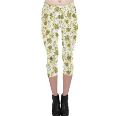 Floral Pattern Capri Leggings  by ValentinaDesign