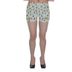 Floral Pattern Skinny Shorts by ValentinaDesign