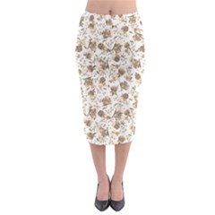 Floral Pattern Midi Pencil Skirt by ValentinaDesign