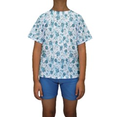 Floral Pattern Kids  Short Sleeve Swimwear by ValentinaDesign