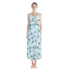 Floral Pattern Button Up Chiffon Maxi Dress