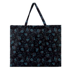 Floral Pattern Zipper Large Tote Bag