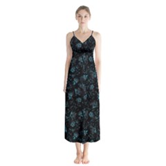 Floral Pattern Button Up Chiffon Maxi Dress