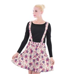 Floral Pattern Suspender Skater Skirt