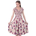 Floral pattern Cap Sleeve Wrap Front Dress View1