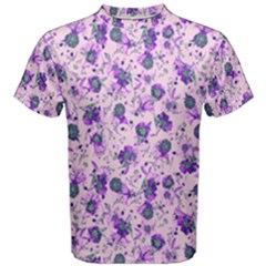 Floral Pattern Men s Cotton Tee by ValentinaDesign