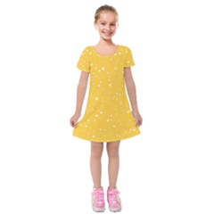 Dots Pattern Kids  Short Sleeve Velvet Dress by ValentinaDesign