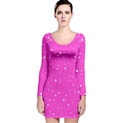 Dots Pattern Long Sleeve Velvet Bodycon Dress by ValentinaDesign