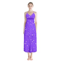 Dots Pattern Button Up Chiffon Maxi Dress