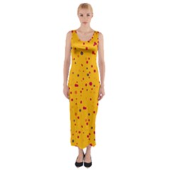 Dots Pattern Fitted Maxi Dress by ValentinaDesign