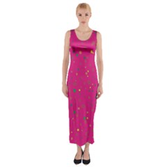 Dots Pattern Fitted Maxi Dress by ValentinaDesign