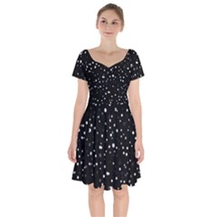 Dots Pattern Short Sleeve Bardot Dress