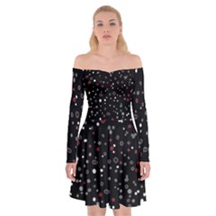 Dots Pattern Off Shoulder Skater Dress