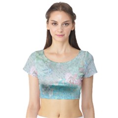 Pastel Garden Short Sleeve Crop Top (tight Fit) by digitaldivadesigns