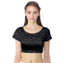 Dots Pattern Short Sleeve Crop Top (tight Fit) by ValentinaDesign