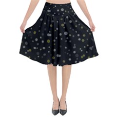 Dots Pattern Flared Midi Skirt