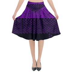 Abstract Art  Flared Midi Skirt