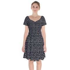 Abstract Art  Short Sleeve Bardot Dress