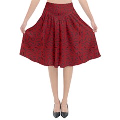 Abstract Art  Flared Midi Skirt