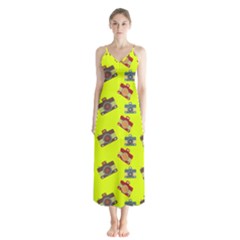 Camera Pattern                Chiffon Maxi Dress