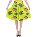 Camera pattern             Flared Midi Skirt View1