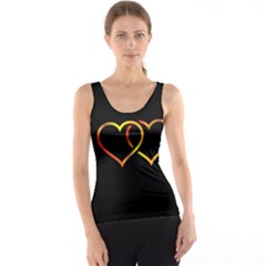 Heart Gold Black Background Love Tank Top