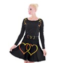 Heart Gold Black Background Love Suspender Skater Skirt View1