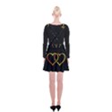 Heart Gold Black Background Love Suspender Skater Skirt View2