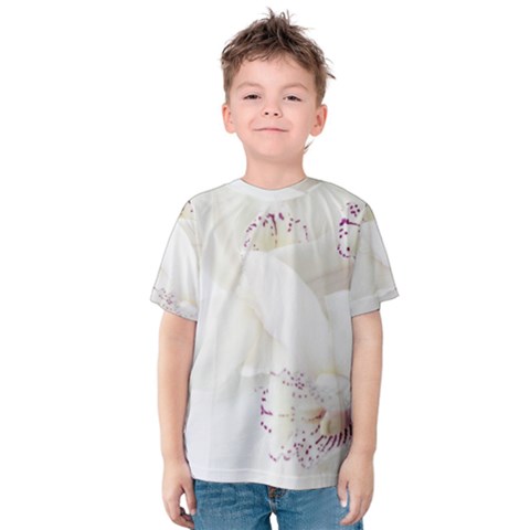 Orchids Flowers White Background Kids  Cotton Tee by Nexatart