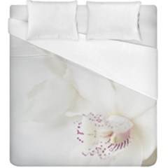 Orchids Flowers White Background Duvet Cover (king Size)