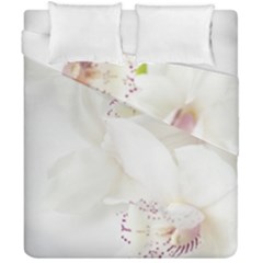 Orchids Flowers White Background Duvet Cover Double Side (california King Size) by Nexatart