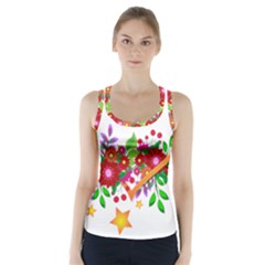 Heart Flowers Sign Racer Back Sports Top by Nexatart