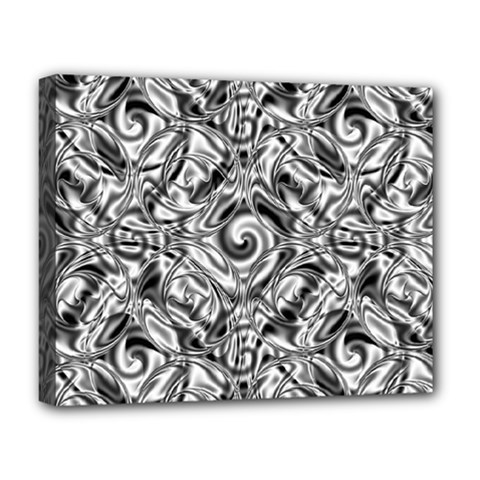 Gray Scale Pattern Tile Design Deluxe Canvas 20  X 16   by Nexatart