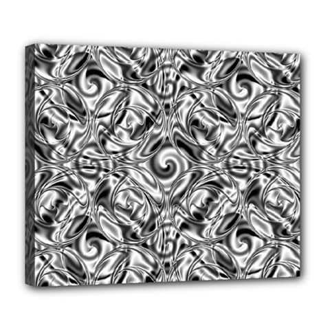 Gray Scale Pattern Tile Design Deluxe Canvas 24  X 20   by Nexatart