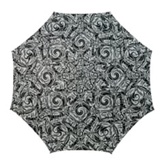 Gray Scale Pattern Tile Design Golf Umbrellas by Nexatart