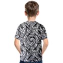 Gray Scale Pattern Tile Design Kids  Cotton Tee View2