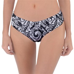 Gray Scale Pattern Tile Design Reversible Classic Bikini Bottoms