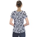 Gray Scale Pattern Tile Design Short Sleeve Front Detail Top View2