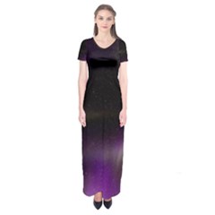 The Northern Lights Nature Short Sleeve Maxi Dress by Nexatart